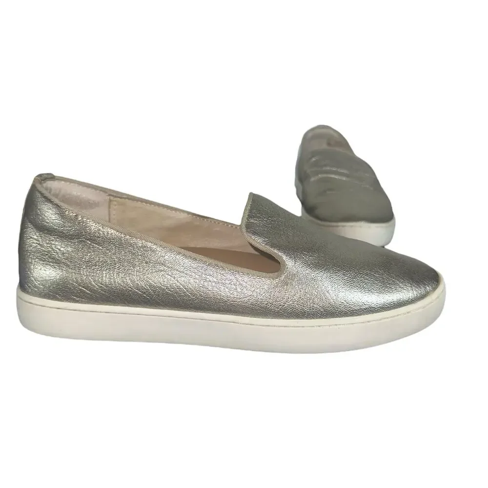 Birdies Women’s Slip-On Sneakers Size 7.5 Gold Leather Flats